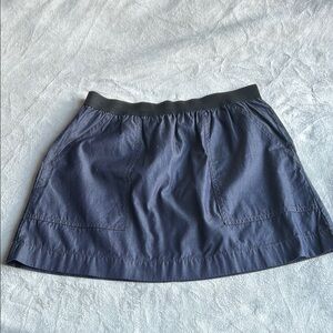 JCrew Dark Chambray mini skirt with black elastic waistband - size 8